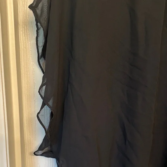 JM Collection Elegant Black Sheer Blouse - Picture 3 of 4